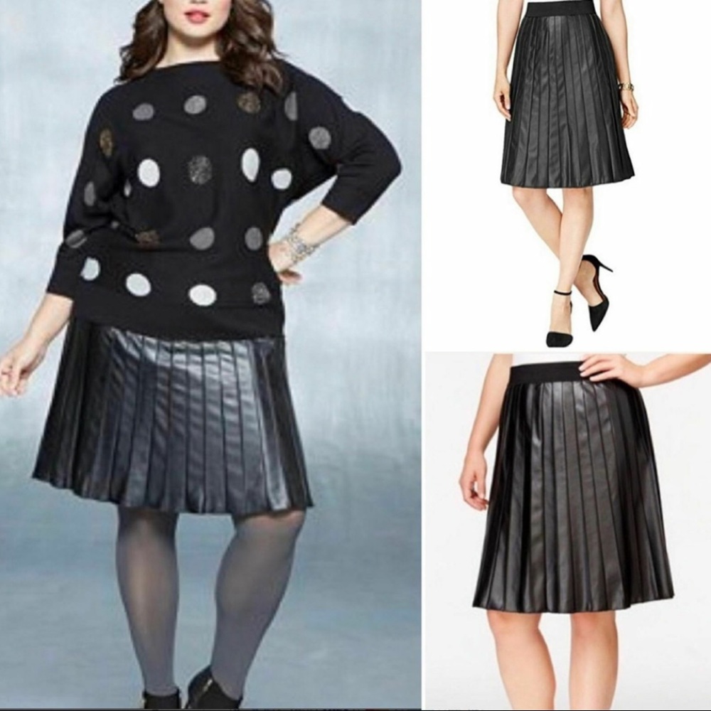Alfani leather plisse skirt